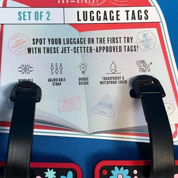 FLORAL FLOWERS SET OF 2 EASY TO SEE UNIQUE LUGGAGE / BAG TAGS TRAVEL / TRAVELING - Picture 5 of 10